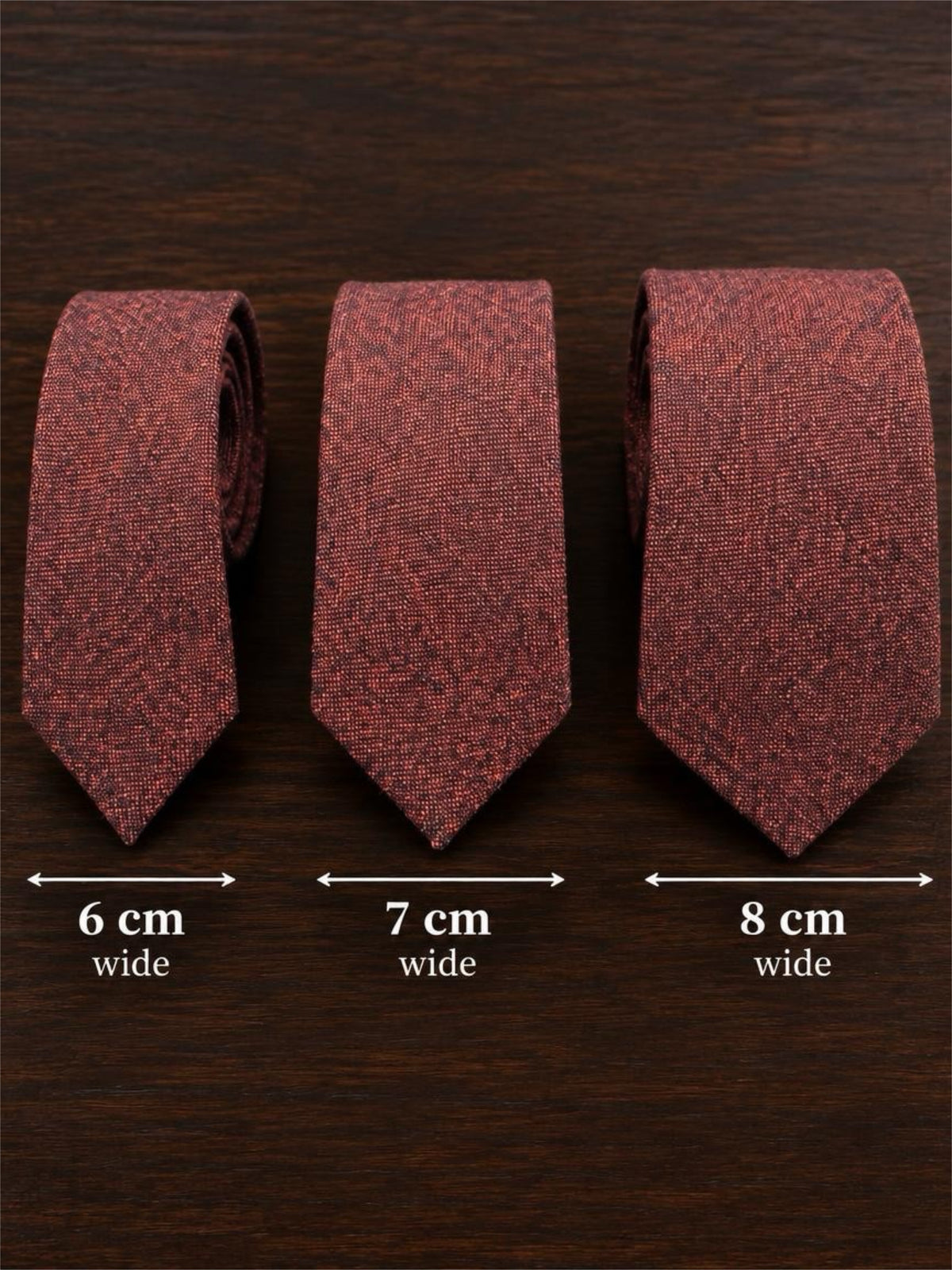 Burnt Orange Wool Tie & Pocket Square Set