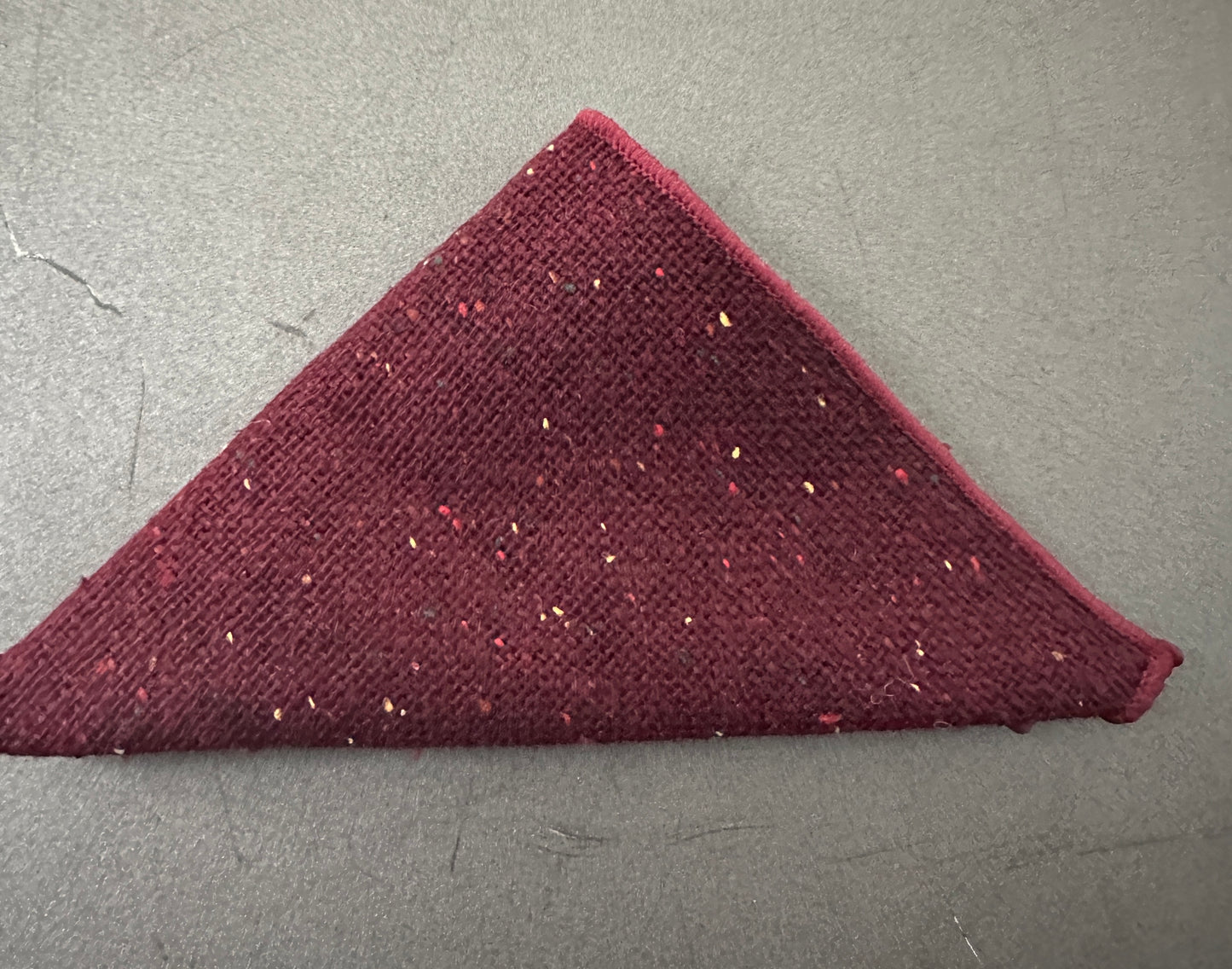 A red pocket square ideal for EDC hanks.