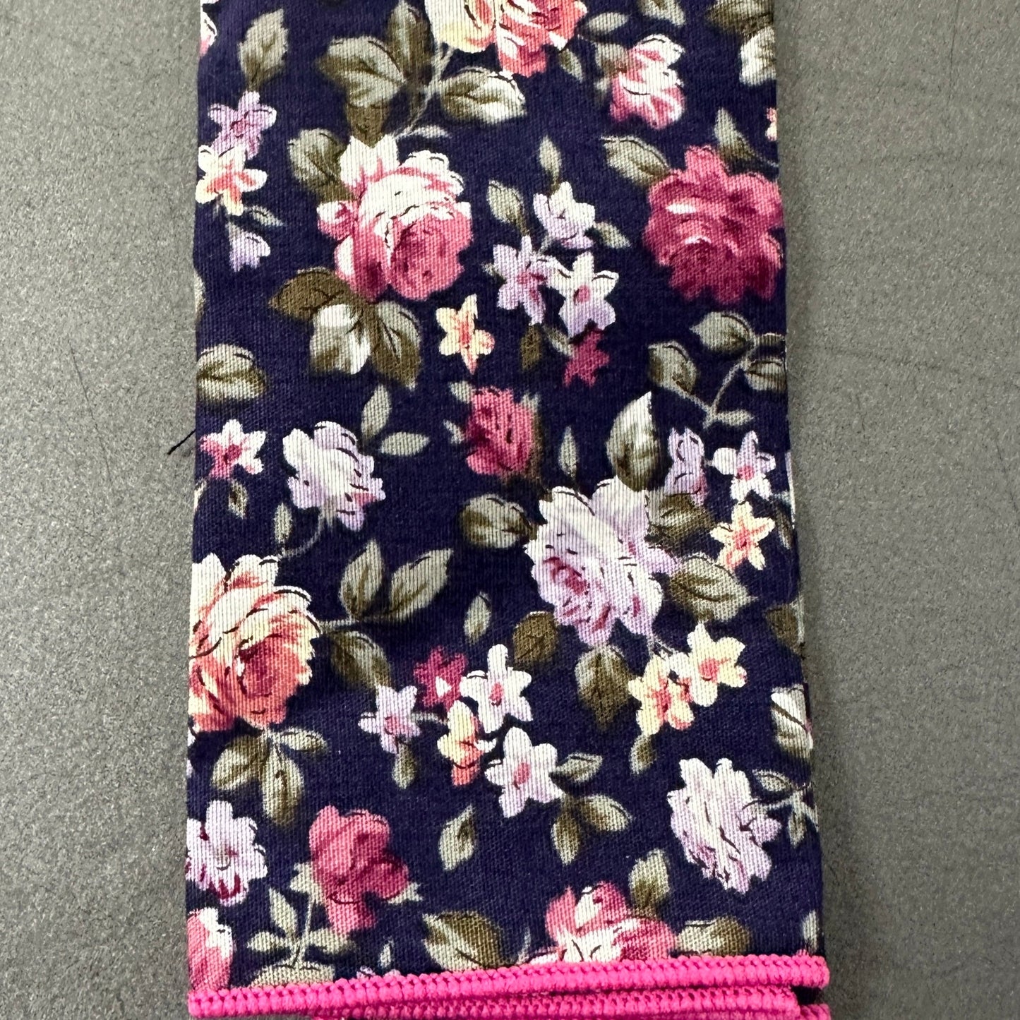 Blue floral pocket square – ideal EDC handkerchief for men.
