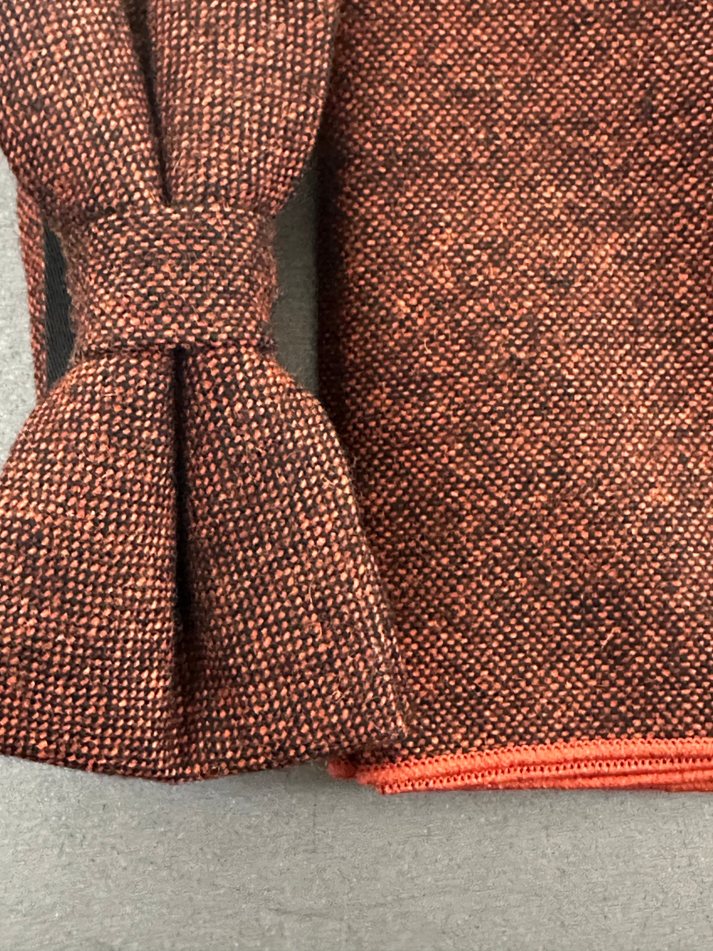 Orange Wool Tie, Bow Tie & Pocket Square Set | Men's Wedding & Formal Wear | Valentine's Gift for Men | Skinny, Classic & Wide