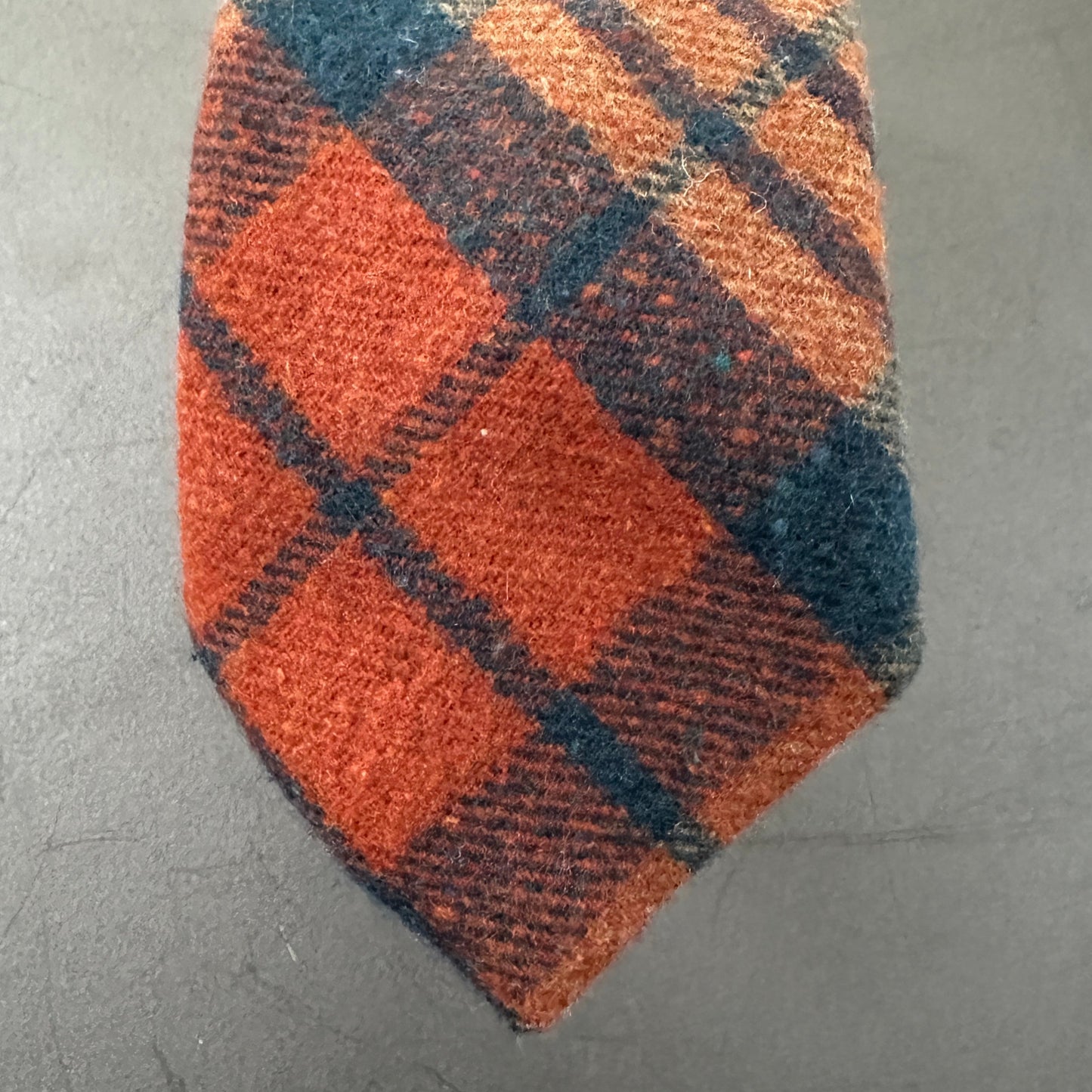 Wedding tie set – burnt orange wool tie with matching pocket square.