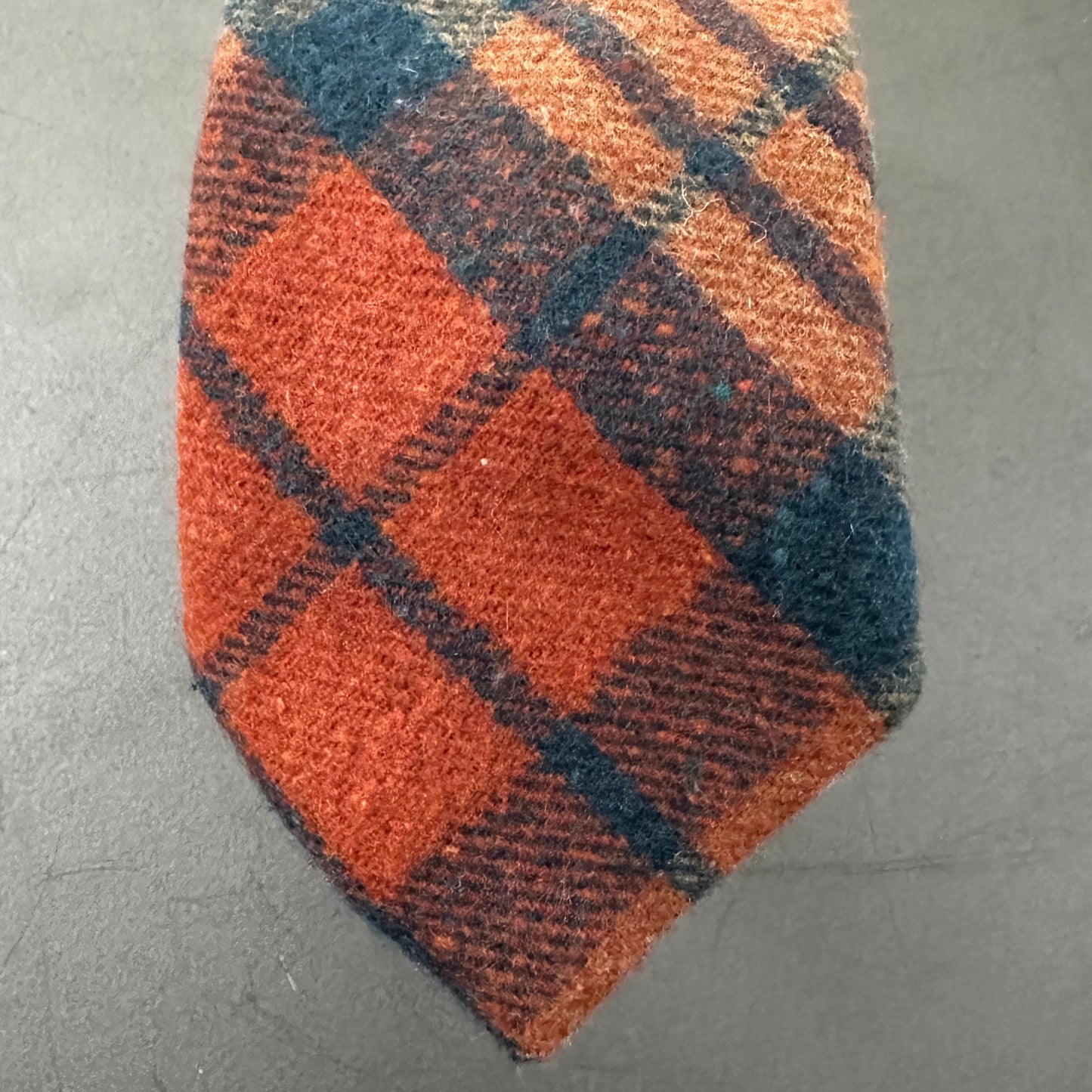 Burnt orange wool tie and pocket square set for weddings.