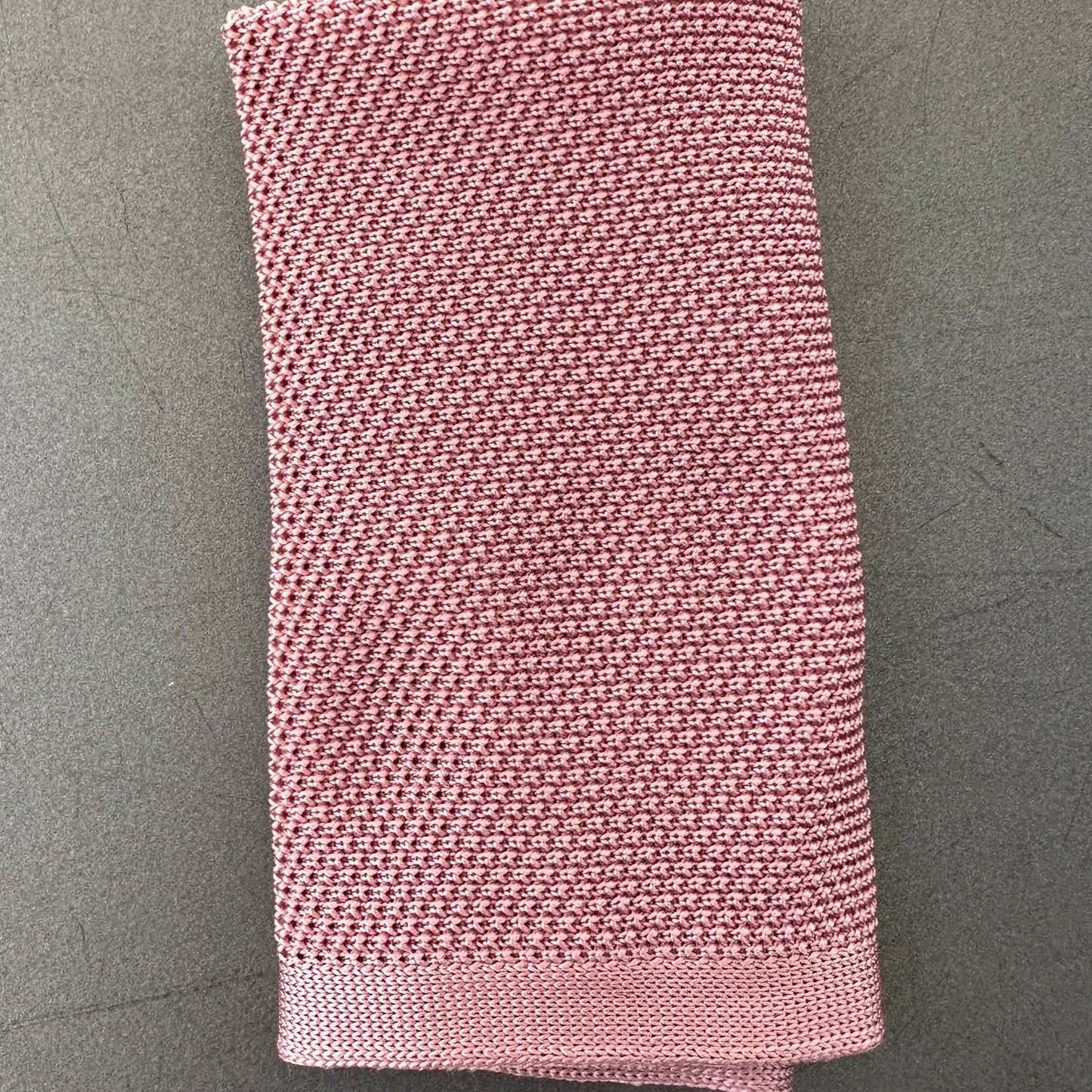 Handmade dusky pink wedding tie with matching pocket square