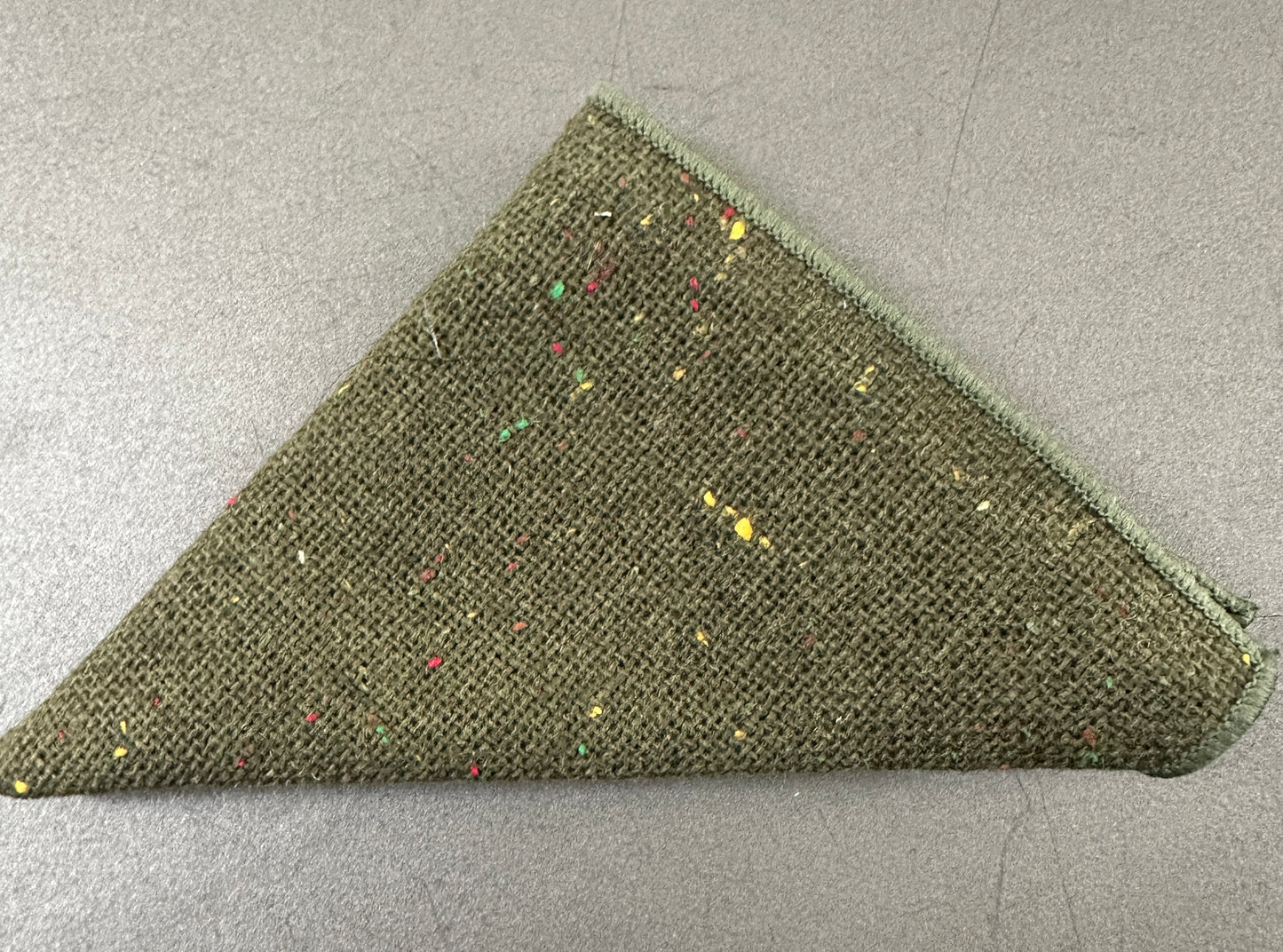 A moss green pocket square for men in wool. An ideal mens gift and comes with free gift wrapping.