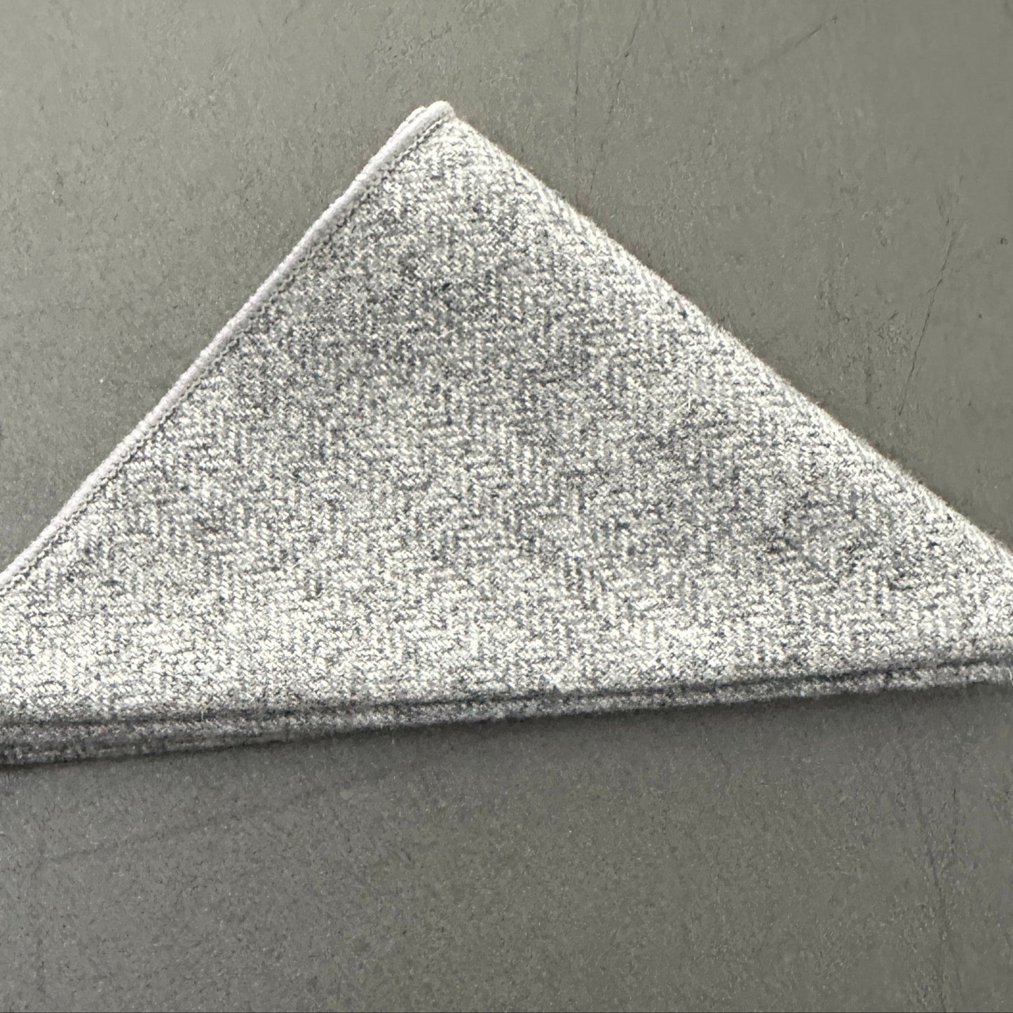 A set of three grey and brown wool -pocket squares for men ideal as mens gifts, groomsmen gifts and EDC hanks. The set comes with free gift wrap.