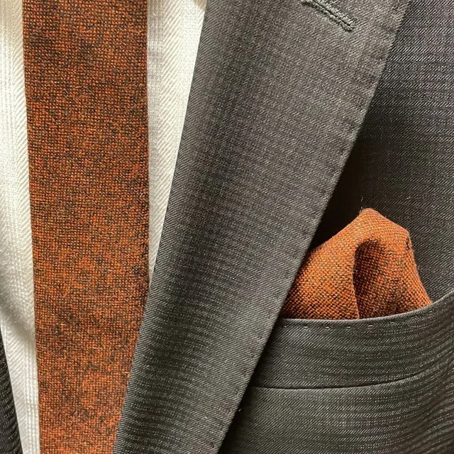 Men's Pocket Squares in Autumnal Bronze Shades For Groomsmen Gifts