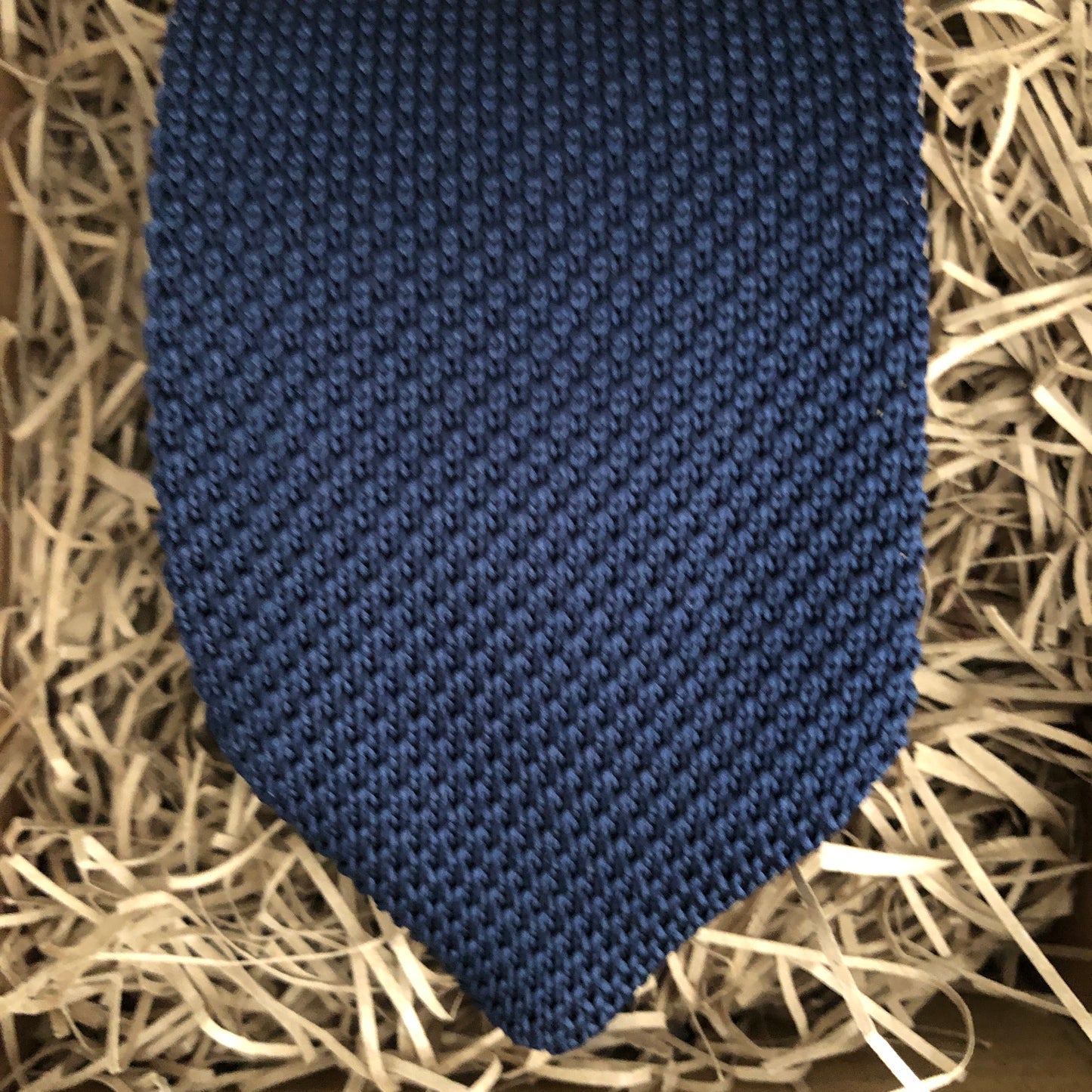 Men's blue knitted tie and pocket square – the ideal gift, complete with free gift wrapping. Perfect for formal events, weddings, and groomsmen.