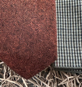 Maple Orange Tie and Ox-Eye Pocket Square in Wool, Men's Gifts, Wedding Attire