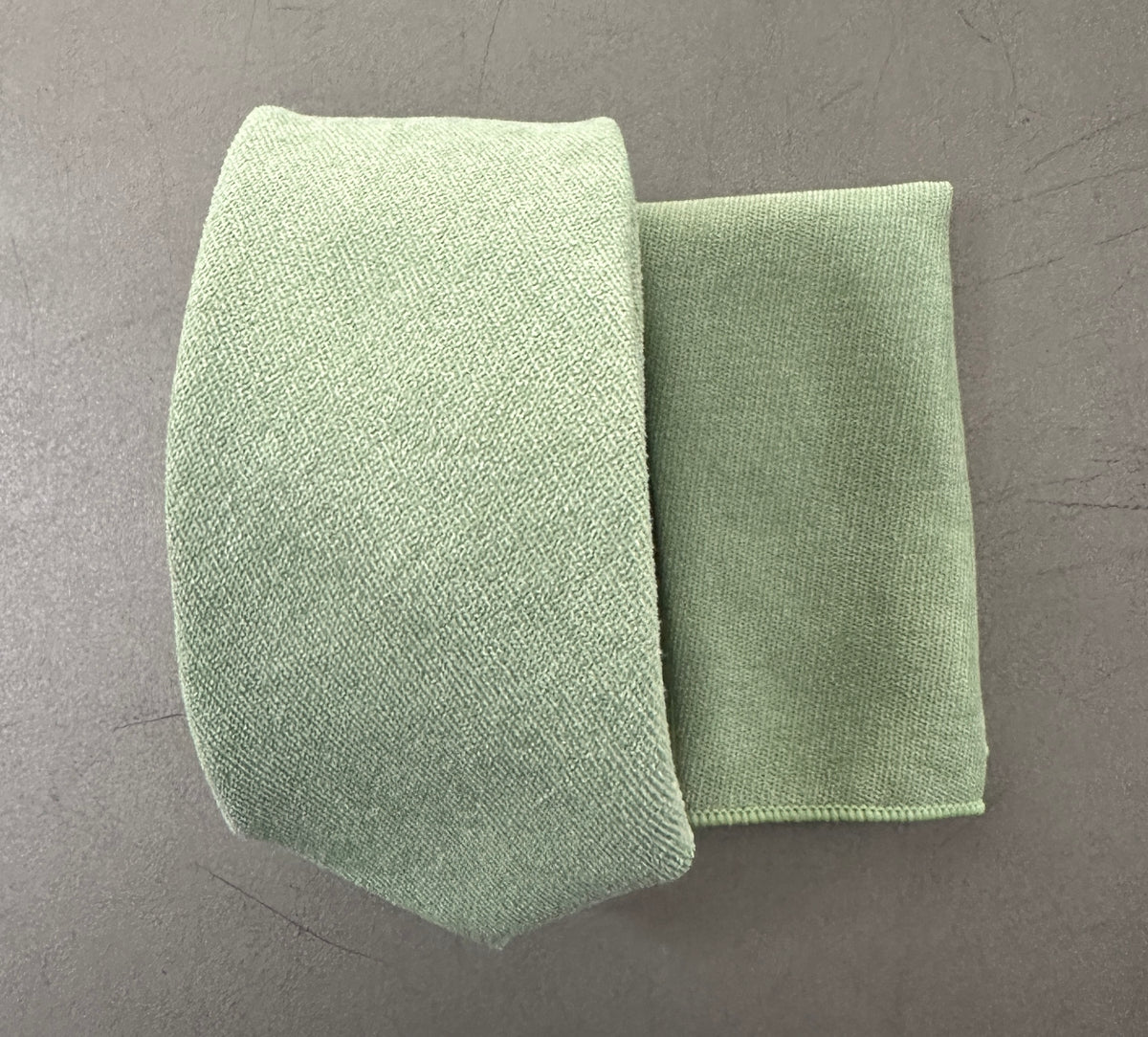 Silver-Leaf Sage Green Tie, Bow Tie & Pocket Square Set