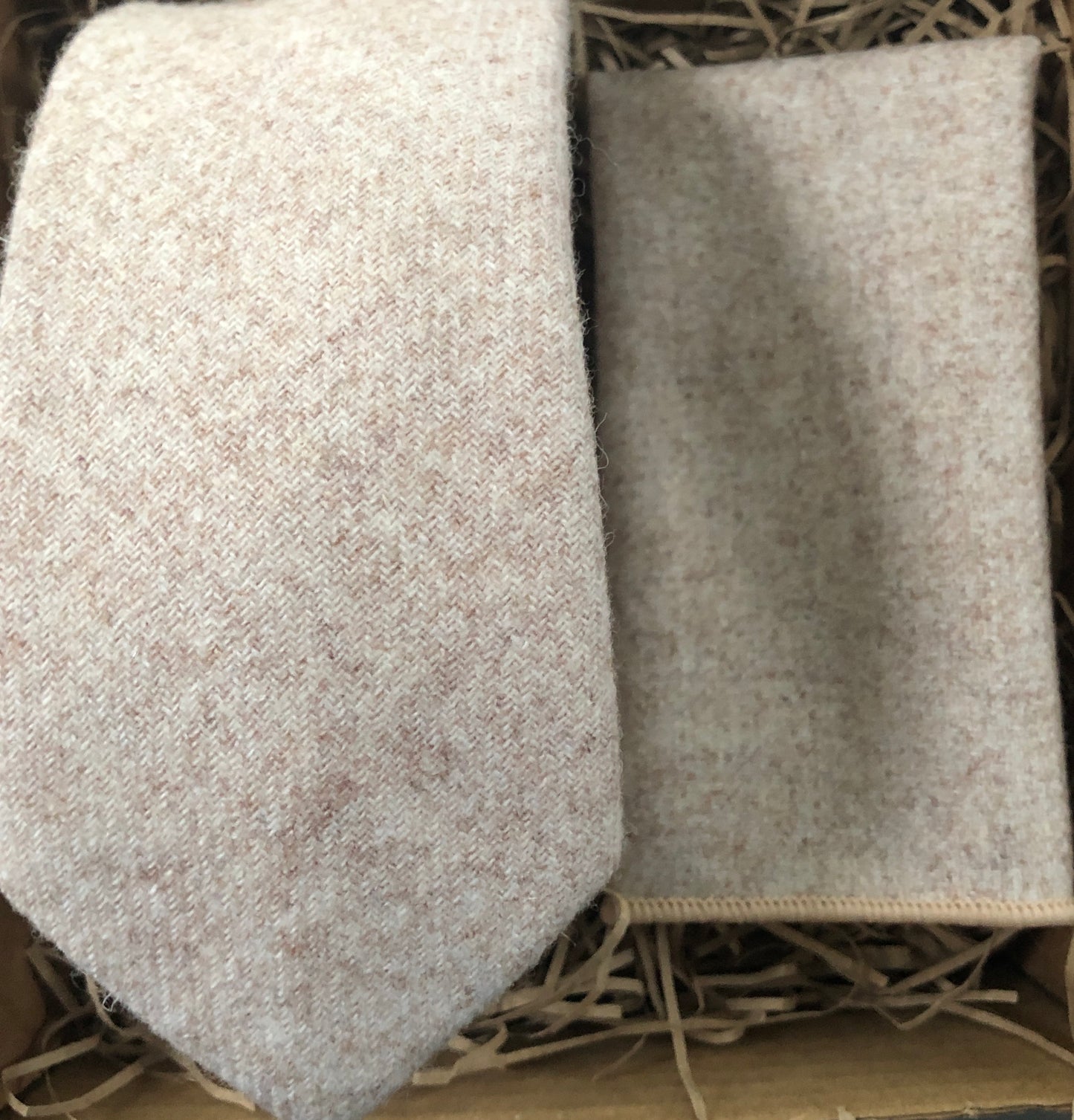 The Dill: Cream Wool Tie, Bow Tie & Pocket Square – Wedding Set in 6cm & 7cm Widths