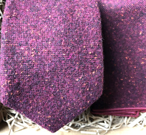 Bear River: Neck Tie, Mens, Red Tie, Flecked, Wool, Wedding Tie