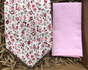 Pink Lavender: Floral Tie, Mens Wedding Tie, Pink Pocket Square, Wedding Attire