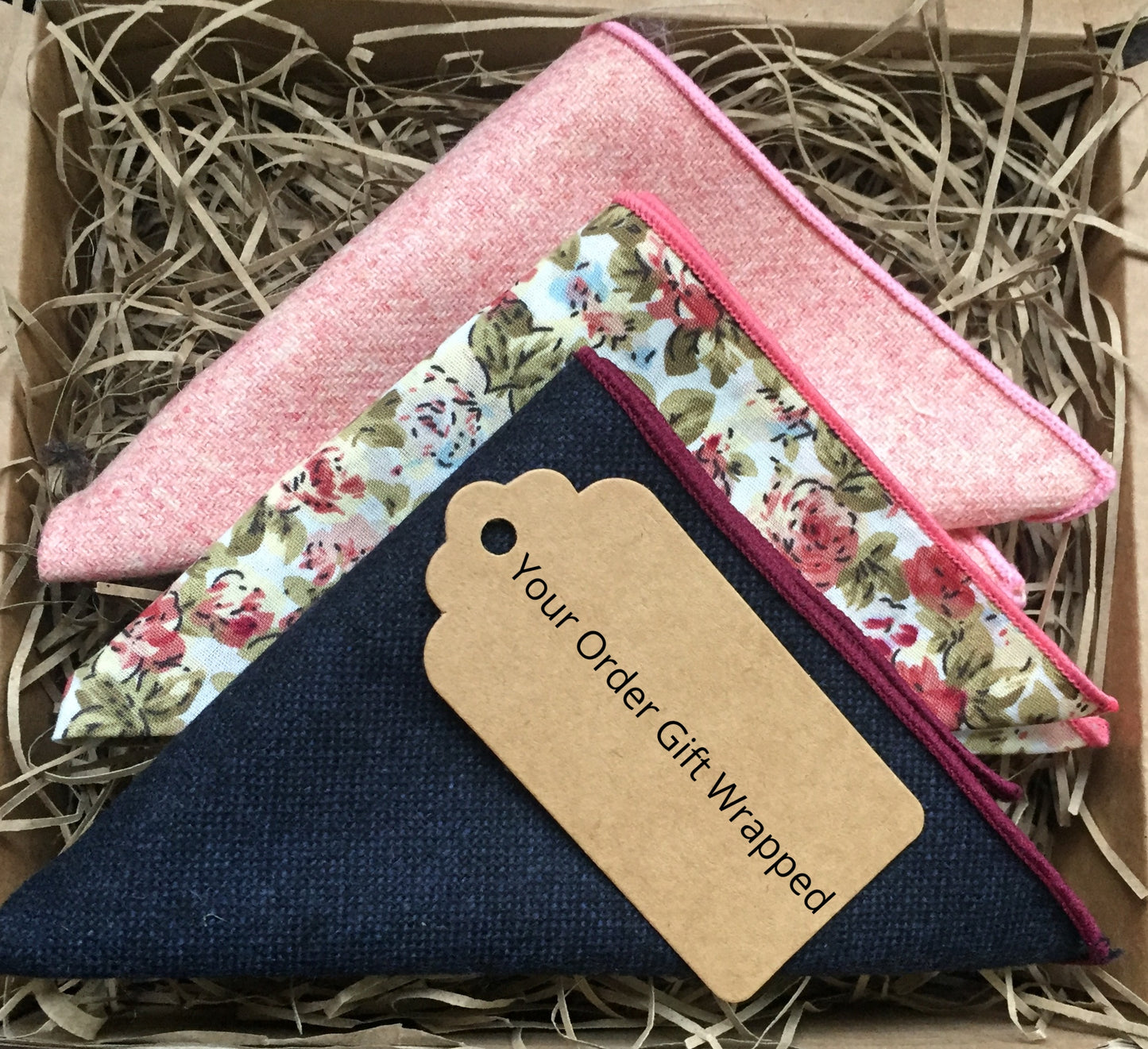 The Larkspur: Navy Blue Knitted Tie & Lupin Wool Pocket Square Set