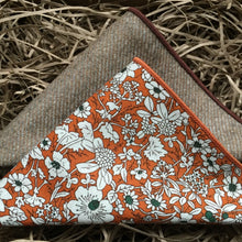 Load image into Gallery viewer, A man&#39;s gift set comprising two pocket squares which are beautifully gift wrapped and make ideal men&#39;s gifts. The handkerchiefs are hand made at Daisy and Oak Studio