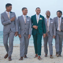 Load image into Gallery viewer, A pink floral men&#39;s tie on an ivory background. The set make a perfect men&#39;s gift and is handmade at the Daisy and Oak Studio, UK