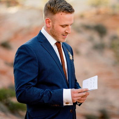 Maple: Men's Burnished Orange Tie in a Bronze Chunky Wool