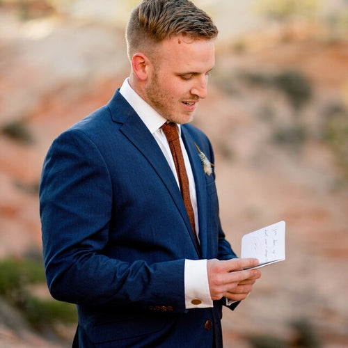 Maple: Men's Burnished Orange Tie in a Bronze Chunky Wool