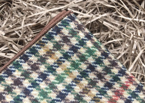 The Aspen: Brown Check Pocket Square, Wool Pocket Square, Pocket Squares For Men