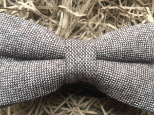 The Almond: Brown Wool Pre-Tied Bow Tie, Houndstooth Bow Tie, Brown Bow Tie, Wool Tie, Tweed Tie, Ties for Men
