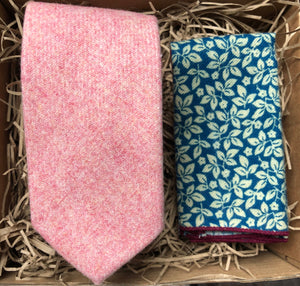 The Carnation and Bluestem: Blush Pink Necktie, Wool Necktie, Floral Pocket Square, Ties For Men, Wedding Ties, Pink Necktie