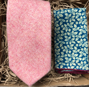 The Carnation and Bluestem: Blush Pink Necktie, Wool Necktie, Floral Pocket Square, Ties For Men, Wedding Ties, Pink Necktie