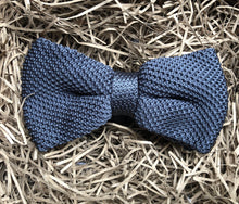 Load image into Gallery viewer, The Wild Rye Bow Tie: Grey Pre-Tied Bow Tie, Grey Knitted Bow Tie, Mens Bow Ties, Knitted Bow Tie, Men&#39;s Gifts, Men&#39;s Bow Ties