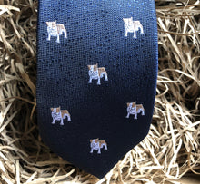 Load image into Gallery viewer, The French Bulldog: Blue Mens Tie with Dog Design, Mens Ties, Blue Ties, Men&#39;s Gifts, Wedding Ties, Groomsmen Gifts, Ties for Men